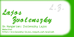 lajos zvolenszky business card